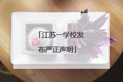 江苏一学校发布严正声明