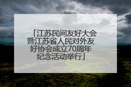 江苏民间友好大会暨江苏省人民对外友好协会成立70周年纪念活动举行