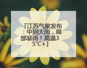 江苏气象发布：中到大雨，局部暴雨！高温35℃+