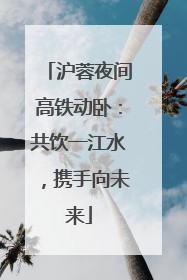 沪蓉夜间高铁动卧：共饮一江水，携手向未来