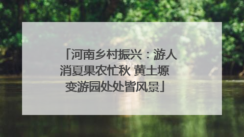河南乡村振兴：游人消夏果农忙秋 黄土塬变游园处处皆风景