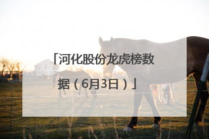 河化股份龙虎榜数据（6月3日）