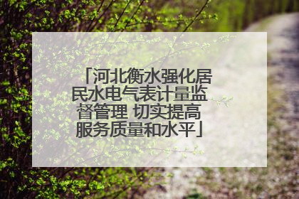河北衡水强化居民水电气表计量监督管理 切实提高服务质量和水平