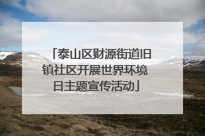 泰山区财源街道旧镇社区开展世界环境日主题宣传活动