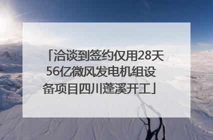 洽谈到签约仅用28天 56亿微风发电机组设备项目四川蓬溪开工