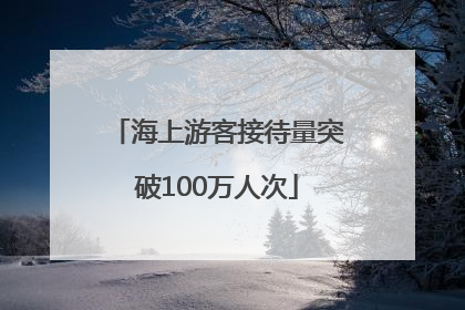 海上游客接待量突破100万人次