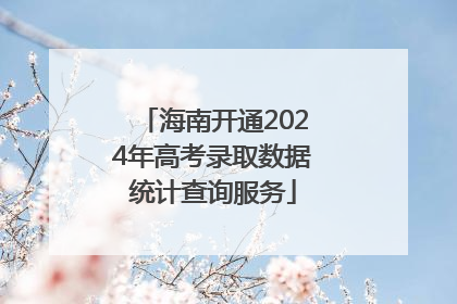 海南开通2024年高考录取数据统计查询服务