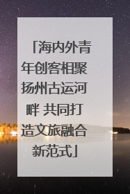 海内外青年创客相聚扬州古运河畔 共同打造文旅融合新范式