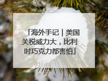 海外手记｜美国关税威力大，比利时巧克力都害怕