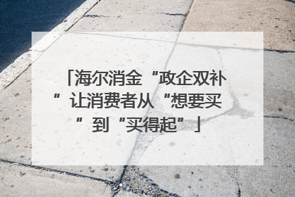 海尔消金“政企双补”让消费者从“想要买”到“买得起”