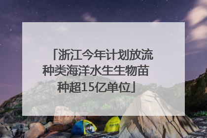 浙江今年计划放流种类海洋水生生物苗种超15亿单位