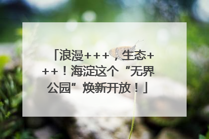 浪漫+++，生态+++！海淀这个“无界公园”焕新开放！
