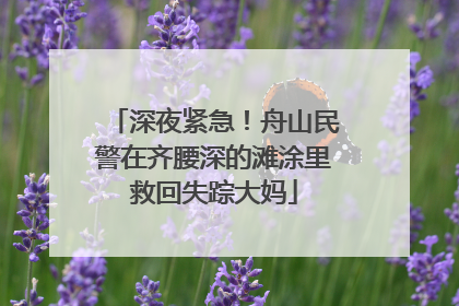 深夜紧急！舟山民警在齐腰深的滩涂里救回失踪大妈