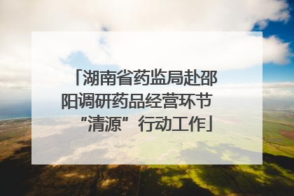 湖南省药监局赴邵阳调研药品经营环节“清源”行动工作