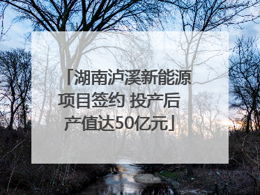 湖南泸溪新能源项目签约 投产后产值达50亿元