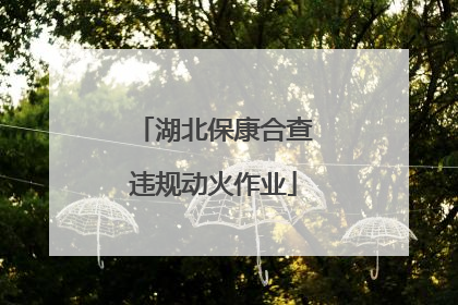 湖北保康合查违规动火作业
