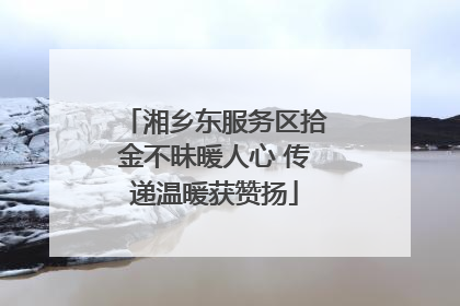 湘乡东服务区拾金不昧暖人心 传递温暖获赞扬