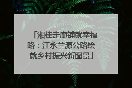 湘桂走廊铺就幸福路：江永兰源公路绘就乡村振兴新图景