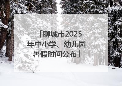 聊城市2025年中小学、幼儿园暑假时间公布
