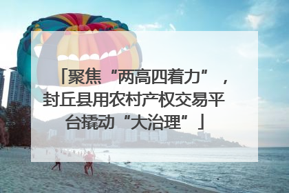 聚焦“两高四着力”，封丘县用农村产权交易平台撬动“大治理”
