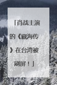 肖战主演的《藏海传》在台湾被刷屏！