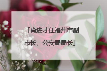 肖进才任福州市副市长、公安局局长