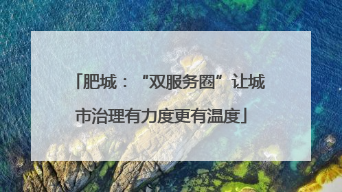肥城：“双服务圈”让城市治理有力度更有温度