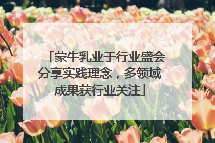 蒙牛乳业于行业盛会分享实践理念，多领域成果获行业关注