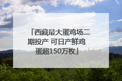 西藏最大蛋鸡场二期投产 可日产鲜鸡蛋超150万枚
