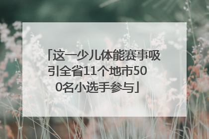 这一少儿体能赛事吸引全省11个地市500名小选手参与