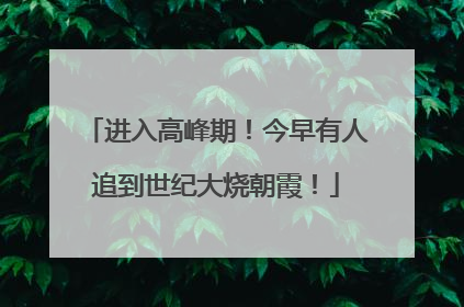 进入高峰期！今早有人追到世纪大烧朝霞！