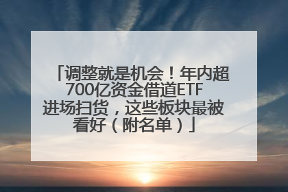 调整就是机会！年内超700亿资金借道ETF进场扫货，这些板块最被看好（附名单）