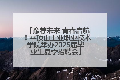 豫荐未来 青春启航！平顶山工业职业技术学院举办2025届毕业生夏季招聘会
