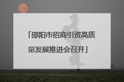 邵阳市招商引资高质量发展推进会召开