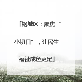 钢城区：聚焦“小切口”，让民生福祉成色更足