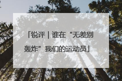 锐评｜谁在“无差别轰炸”我们的运动员