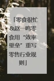 零食很忙&赵一鸣零食用“效率壁垒”重写零售行业规则