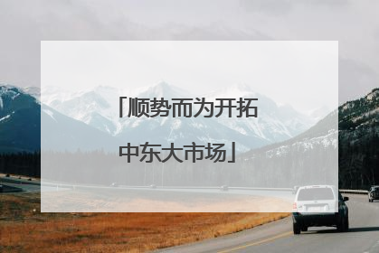 顺势而为开拓中东大市场
