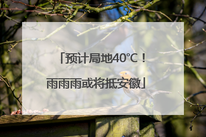 预计局地40℃！雨雨雨或将抵安徽
