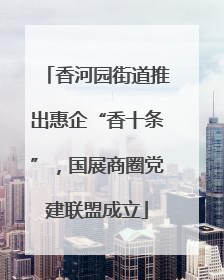 香河园街道推出惠企“香十条”，国展商圈党建联盟成立