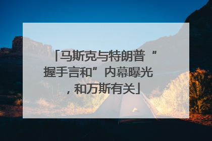 马斯克与特朗普“握手言和”内幕曝光，和万斯有关