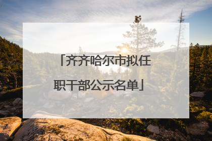 齐齐哈尔市拟任职干部公示名单