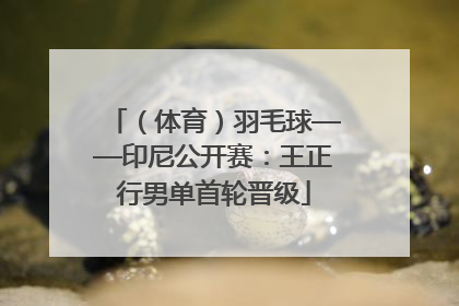 （体育）羽毛球——印尼公开赛：王正行男单首轮晋级