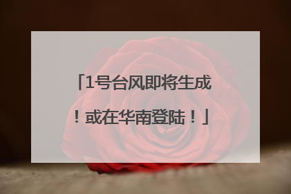 1号台风即将生成！或在华南登陆！