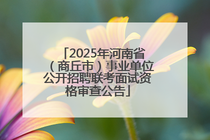 2025年河南省（商丘市）事业单位公开招聘联考面试资格审查公告