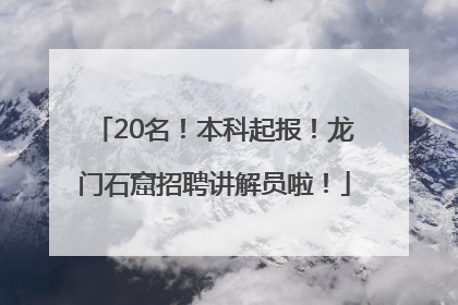 20名！本科起报！龙门石窟招聘讲解员啦！