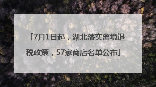 7月1日起，湖北落实离境退税政策，57家商店名单公布