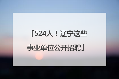 524人！辽宁这些事业单位公开招聘