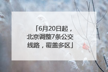 6月20日起，北京调整7条公交线路，覆盖多区