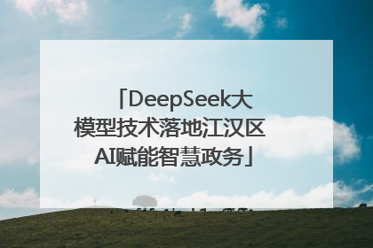 DeepSeek大模型技术落地江汉区 AI赋能智慧政务